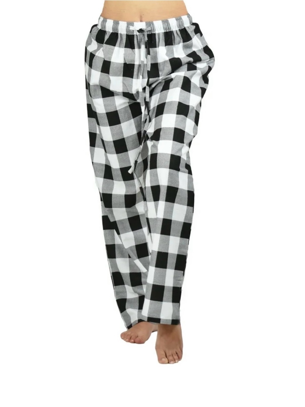 HiddenValor Buffalo Plaid Pajama Pants Black White Lounge Sleepwear Medium M